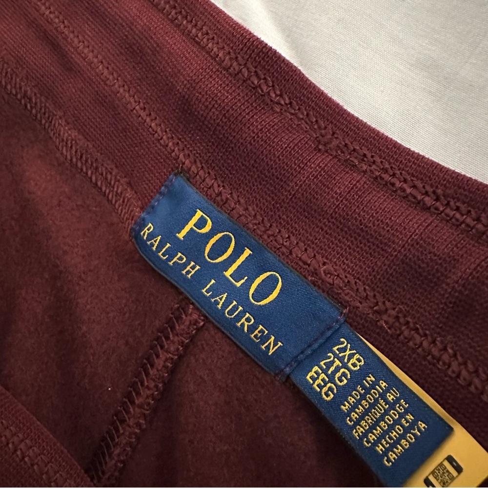 Ralph Lauren Polo RL Fleece Sweatpants | Men’s 2XB | Maroon Red - New with Tags - Picture 4 of 7